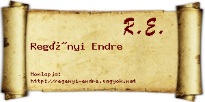 Regényi Endre névjegykártya