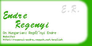 endre regenyi business card